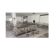 Table à manger moderne en acier avec banc pour l'école et la cantine, ensembles de meubles de restaurant