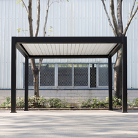 Pergola de luxe en aluminium à lames réglables personnalisées, motorisée, télécommandée, rétractable, pliable, résistante à la neige, imperméable, avec LED