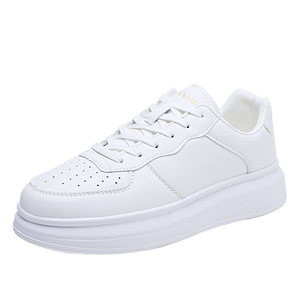 Zapatillas Deportivas Unisex Blancas Lanvi con Plataforma, Parte Superior de PU, Entresuela Acolchada de EVA, Suela de Goma, con Cordones, para Skateboarding y Uso Casual - Product Image 2
