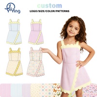 Robe de sport sans manches en nylon et élasthanne pour filles, avec short intégré, poches et ourlet ondulé, idéale pour le tennis et le yoga – Vêtement de sport pour enfants, vente en gros