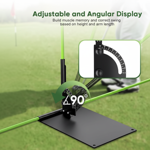 Sistema de Palos de Alineación de Golf con Soporte, Placa de Ángulo, Ayuda de Entrenamiento, Equipo de Enseñanza para Apuntar, Putt y Swing, Metal Negro - Product Image 1