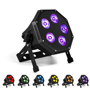 ไฟเวทีแบบมืออาชีพ 5x12W RGBALUV 6in1 ขนาด 6 นิ้ว 16 บิต ปรับหรี่แสงได้อย่างราบรื่น ไฟ LED Par แบบเงียบ - Product Image 1