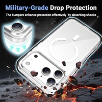 Nouvelle coque de téléphone magnétique transparente pour iPhone 17, étui antichoc en acrylique transparent pour iPhone 18, 17 Air, 16, 15 Pro Max