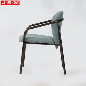 เก้าอี้รับประทานอาหารหรูหราหุ้มเบาะสีเขียวสไตล์ยุโรปพร้อมขาโลหะเก้าอี้รับประทานอาหารสีดำแบบสบายๆ - Product Image 3