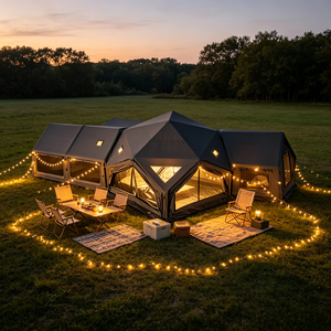 Tente gonflable portable en forme d'étoile, 6 m de diagonale, fenêtres en maille amovibles, grand espace, tente de <span class=keywords><strong>camping</strong></span> familiale pour l'extérieur - Product Image 4