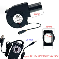 Untuk Delta Blower 9733 Turbo kipas sentrifugal Blower 12V 1.80A kecepatan tinggi dengan pengendali kecepatan variabel untuk pendingin DIY