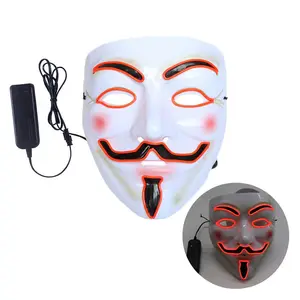 Led parti maskeleri V Vendetta anonim Guy Fawkes fantezi yetişkin kostüm aksesuarı parti Cosplay Masquerade elbise maskesi