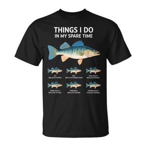 Camiseta de pesca Walleye para pescadores con diseño gráfico de peces y diseño humorístico - Product Image 1