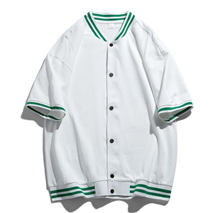 New Ins Uniformes de baseball personnalisés pour les jeunes Maillot de coton à fond côtelé à simple boutonnage Design respirant et décontracté - Product Image 2