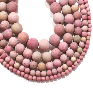 Cuentas de Rodocrosita Esmerilada de 4, 6, 8, 10 y 12 mm, Redondas, de Piedra Natural, Sueltas, para la Fabricación de Joyas - Product Image 1