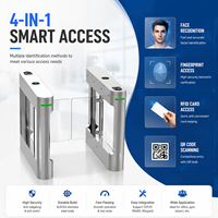 Portillon tournant RFID avec scanner QR, contrôle d'accès automatique, barrière pivotante anti-collision pour piétons, portillon rapide pour salle de sport