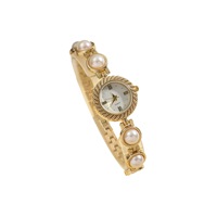 Montre de luxe pour femme en acier titane blanc, bracelet en perles, bijou trèfle à quatre feuilles inaltérable, cadeau fait main exquis