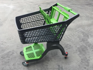 Carrito de compras de mano de supermercado de plástico rojo de 100 litros - Product Image 4