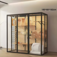 USMILEPET Villa pour chat en bois, cage panoramique en verre, maison pour chat DIY, enclos pour chat transparent, robuste, luxueux, pour intérieur