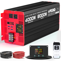 Inverter Gelombang Sinus Murni DC 12V 24V 48V ke AC 110V 220V 1000W 2000W 3000W 4000W 5000W untuk Mobil, RV, Truk (Gudang AS & EU)