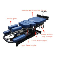 Table de décompression vertébrale électrique et manuelle pour étirement chiropratique, traction lombaire et rééducation