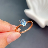 Wholesale Custom 925 Sterling Silver Oval Cut Topaz Ring5mmx7mm Minimalist Prong Setting Unisex Gift for Party OEM ODM