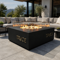 Table de terrasse chauffante au gaz de style américain moderne en acier au carbone avec télécommande pour fêtes en extérieur