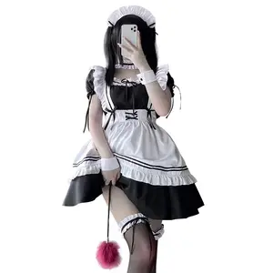 Japanische Lolita Dienst mädchen Kostüm Halloween Cosplay Anime Kleidung Party Leistung Kleidung Dienst mädchen Kostüm