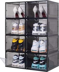 จอร์แดนกล่องเก็บรองเท้าอะคริลิกใสสี่เหลี่ยมพร้อมที่จับพลาสติกฉีดพับได้และดีไซน์ประหยัดพื้นที่ - Product Image 5