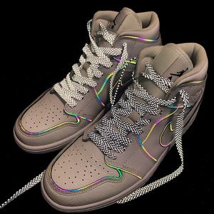 Lacets de chaussures plats réfléchissants en polyester de haute qualité de 8mm de large pour chaussures Yeezys - Product Image 5