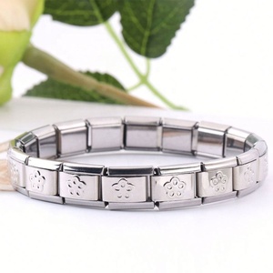 Bracelet de démarrage ajustable à maillons composable 9 mm, taille classique, plaqué or IPG, brillant, style italien, pour femme - Product Image 5