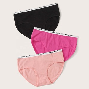 Vendita calda prezzo di fabbrica lettera stampa a vita alta cotone biancheria intima donna <span class=keywords><strong>rosa</strong></span> <span class=keywords><strong>mutandine</strong></span> - Product Image 2