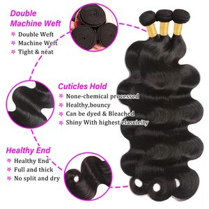 Ciocche di Capelli Umani Vergini 15A Ondulati, 100% Vergini Vietnamiti, Nero Naturale, Spessi, Doppia Trama a Macchina, Permanenti - Product Image 4