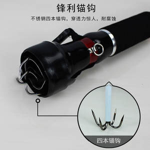 Pêche au calmar Gaff 3m 4m cannes télescopiques d'eau salée crochet harpon lance filet de pêche crochet calmar gabarit Egiing - Product Image 4