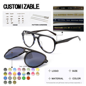 Gafas de Sol Polarizadas UV400 con Montura Completa de Acetato Estilo Ojo de Gato, Retro y Clásicas, Personalizables, con Estuche - Verde/Amarillo/Marrón - Product Image 3