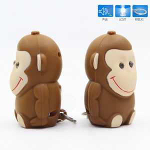 Điện tử Quà Tặng Khuyến Mãi Nhựa Led 3D Đèn Pin Sound <span class=keywords><strong>Keychain</strong></span> khỉ Shape - Product Image 4