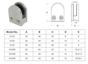 Modern Heavy Duty Stainless Steel 304 Curved Back <strong>Railings</strong> Adjustable Holder Glass <strong>Wall</strong>/Post Balustrade Staircase Handrail Clamp - Product Image 3