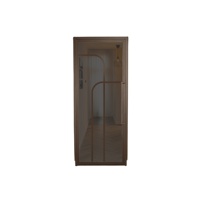 Porte intérieure en acier - Bronze - 4 panneaux ronds - Verre fumé