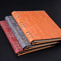 Carnet scolaire B5 personnalisé écologique de 80 feuilles avec reliure à 6 anneaux, couverture en cuir PU et spécifications en feuille de PVC