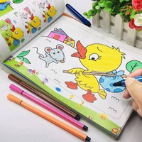Livre de coloriage éducatif OEM de haute qualité pour enfants, ensemble de livres de coloriage à couverture souple avec autocollants animaux