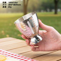 Gobelet à vin en acier inoxydable classique de 6 oz en forme d'œuf, récipient de barman, tasse à mesurer avec échelle en onces