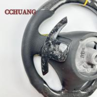 Personnalisez un volant en fibre de carbone véritable pour BMW E90 E92 M3, cuir véritable cousu à la main
