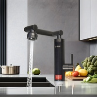 Robinet de Lavabo Élégant à Levier Unique, Robinet de Salle de Bain Noir Moderne et Durable