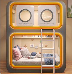 Lits superposés pour enfants en bois durables de différents styles, designs de château, de princesse et de vaisseau spatial, <span class=keywords><strong>hauteur</strong></span> réglable, largeur assortie, salon - Product Image 4