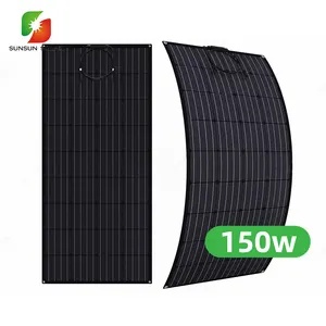Etfe película fina leve panneaux solaires 150 watts flexibles painel solar 150 w 18v para varanda rv barco bateria camping