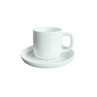 Haut de gamme blanc pur 250ml Latte tasse à thé ensemble tasses à café en céramique 90ml tasses à café expresso avec soucoupe