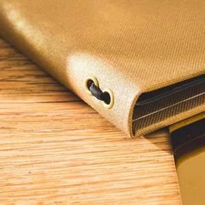 High Quality Linen Menu Book Binding Fabric Menu Elastic Cord Restaurant Menu Holder with Metal Corner Protective - Product Image 5