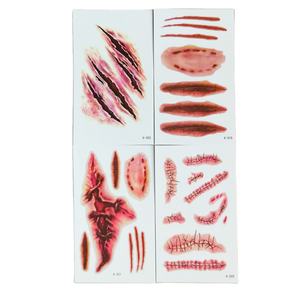 Vente en gros d'autocollants de <span class=keywords><strong>tatouage</strong></span> pour plaies d'Halloween, maquillage imperméable pour les mains, faux <span class=keywords><strong>tatouage</strong></span> temporaire imperméable à l'eau - Product Image 1