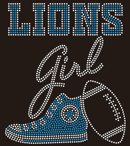 라이온스 라인스톤 전사 아이언온 디트로이트 라인스톤 커스텀 모티프 - Product Image 5