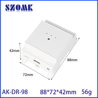 Caja de Montaje en Pared para Gateway Inalámbrico con Bloque de Terminales para Riel DIN de Alta Calidad, 88*72*71mm, Carcasa Electrónica de Plástico para Riel DIN