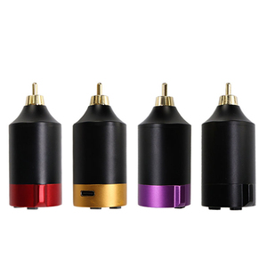 แหล่งจ่ายไฟไร้สายขนาดเล็กสำหรับเครื่องสักลายแบบโรตารี่ ชาร์จผ่าน USB พร้อมปลั๊ก RCA แบตเตอรี่หลากสีสำหรับใช้ในสตูดิโอ - Product Image 3