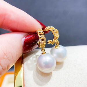 อุปกรณ์ทำเครื่องประดับมุก DIY ตัวเรือนเงินแท้ S925 สำหรับใส่ลูกปัดกลมขนาด 9-13 มม. เครื่องประดับเงินแฟชั่น ต่างหู - Product Image 1