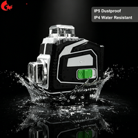 Niveau laser 4D vert/rouge 16 lignes avec certification CE, réglage précis de la luminosité, base rotative à 360° et fenêtre en aluminium