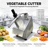 Machine industrielle électrique à trancher et à râper les légumes, coupe-patates pour frites, équipement de découpe de carottes et d'oignons avec 5 fonctions standard
