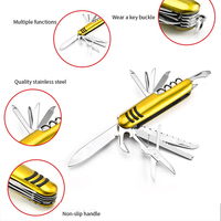 Couteau de poche multifonctionnel 11-en-1 en acier inoxydable pour la survie en plein air, le camping, avec scie, lime, tournevis et lame